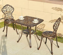 KUYBTU Garden Bench Cast Aluminum Outdoor Dining Set 3-Piece Patio Furniture Dining Set Outdoor Dining Set Include Chairs and Table
