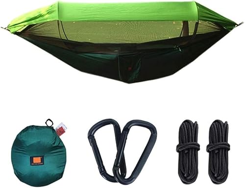 DULASP Camping Hammock with Net and Shade Cloth, Portable Hammocks for Outdoor, Hiking, Backpacking, Travel,Green