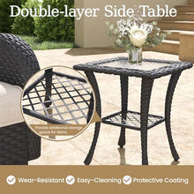 Aeeiua 3 Pieces Wicker Patio Furniture Set, Luxury Outdoor Conversation Set with High Back Swivel Rocker Chairs