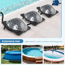 DORTALA Solar Pool Heater, Set of 3 Dome Swimming Pool Water Heater for Above Ground & Inground Pool with Black Heating Coil, Foldable Legs, Rotatable Hose Connector