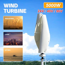 ZHOZHUT 5KW Wind Turbine Generator Kit 24V / 48V / 96V Windmill Generator with Controller and Unloader, Spiral-Type Magnetic Levitation Wind Turbine for Outdoor, Home and Marine Use,5000w,96V