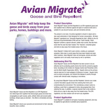 Avian Migrate, Goose Deterrent, Bird Repellent Concentrate, Geese Repellent, Non-Toxic, Removes Geese from Yards, Parks, Beaches, Ponds and Ground, Made in The USA (2.5 Gallon)