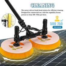 Multifunctional Electric Solar Panel Cleaner with Rotating Double Brush Head, Water Fed Pole Kit for PV Panel Washing, House Siding, Pool Tiles & Outdoor Surface Cleaning, Dual/Single Double Head 3m