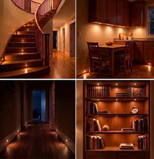 DEKOR DEK Dots Deck Lights Low Voltage Lighting 8-Light Indoor Kit - Recessed CREE LED Step Lights for Stairs, Cabinets, Closets, Hallways - 12V Plug-N-Play, USA Manufactured