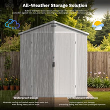 Patiowell 6X6 FT Plastic Outdoor Storage Shed with Floor, Light Grey