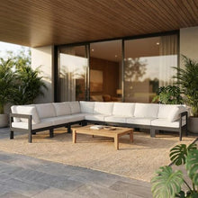 Outdoor Escape White Fabric Outdoor Patio Modular Sectional, Weatherproof Upholstery, Comfortable Back Height, Easy Maintenance, for Outdoor Living