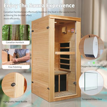 RIGO Far Infrared 1-Person Sauna Canadian Hemlock Wood