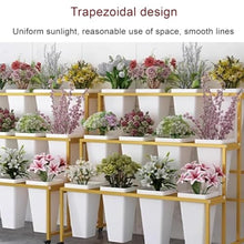 ARTUNV 3 Tier Metal Plant Stand With 12 Buckets, Heavy Duty Rolling Flower Display Rack, Movable Planter Organizer For Florist, Garden, Party, Event Decor(Color:Black)