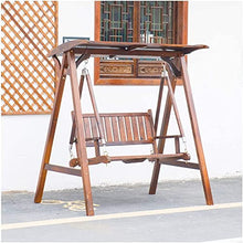 KYTGFH Patio Swing Porch Hang Club Bench Chair,Outdoor Patio Swing with Stand,Rocking Chair Garden Swing Outside Furniture Wooden Patio Swing Outdoor Lounge Chair