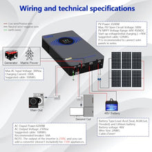Y&H 6200W Hybrid Solar Inverter DC 48V to AC 230V Pure Sine Wave, Battery-Free Start Supported, with 120A MPPT Solar Charger, Air/Lightning Switch, for 48V LiFePO₄/Lead Acid, Home & RV Solar System
