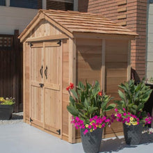 Outdoor Living Today Western Red Cedar SpaceMaster Storage Shed with Cedar Shingle Roof, Double Doors, 6 ft. W x 4 ft. D