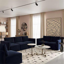 Willow 74" Navy Performance Velvet Modular Loveseat - TOV Furniture