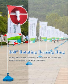 REMYSAOS Outside Feather Banner Pole and Water Bag Base, Custom Feather Flag with Pole Kit Double Sided Customized, Storefront Advertising Commercial Sales Flag(10 Pack)