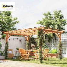 Outsunny 10' x 13' Outdoor Pergola Wood Gazebo Stable Structure Dark Brown