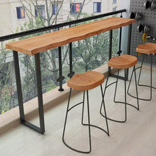 Dalumian Bar Table Solid Wood Narrow Counter Height Table, Rectangular Kitchen Table, High Pub Desk for Narrow Spaces Living Room (No Stools)(100CM)