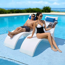 VEVOR Pool Lounge Chairs, Set of 2 Chaise Lounger with Headrest, Water Weighted in-Pool Lounger Chairs for up to 15" Water Depths, Anti-Floating Patio Furniture for Sun Shelf & Tanning Ledge, 440LBS