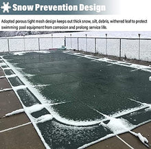 WAHHWF 20 22 24 26 28 29 30 ft Round Inground Pool Safety Covers, Heavy Duty Polypropylene Winter Swimming Pool Protector Cover Green Mesh, w/Installation Tools for Wooden Deck/Concrete Floor(34.5ft)