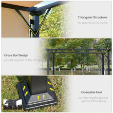 Outsunny 12' x 10' Outdoor Retractable Pergola Canopy with Sun Shade Beige