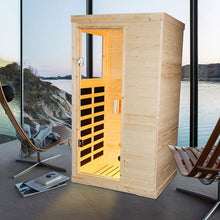 Brisca 1-Person Indoor Sauna Glass Door Bluetooth Natural