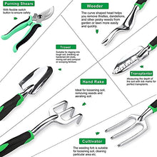 XIXIDIAN Gardening Tool Set 9 Pcs, Aluminum Alloy Garden Hand Tools Set with Garden Gloves & Rubber Handle Gardening Gifts for Women Men