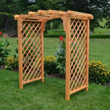 Keystone Amish Co. Newberry Cedar Garden Arbor, Heavy Duty Outdoor Wooden Archway Trellis for Climbing Plants, Amish Crafted, Made in USA, 6-Foot, Walnut Stain