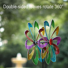LFFH Metal Weather Vane, Outdoor Ironwork Flower Windmill Garden Spinner Bring A Rabbit Sculpture for Garden Decoration