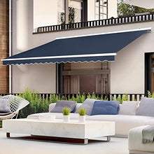 Diensweek 12'x10' Patio Awning Retractable, Fully Assembled Motorized Electric Commercial Grade - Quality 100% Dope-Dyed Acrylic Window Door Sunshade Shelter - Deck Canopy Balcony (12'x10', Navy Blue)