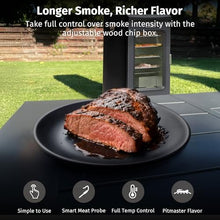 EAST OAK 30" Electric Smoker for Outdoors | Built-in Meat Probe & Clear Viewing Window | Side Chip Loader for 6x Longer Uninterrupted Smoking | 725 sq in Cooking Area for Bigger Batches, Night Blue
