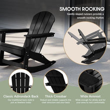 WestinTrends Malibu Outdoor Patio Porch Rocking Adirondack Chair (Set of 4), Black