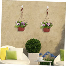 12 Sets Hanging and Chlorophytum Railing Indoor Balcony Flowerpot Plants Basket Plant Scindapsus Garden Fence for Flower Chain Small Planter Hooks Flowerpots Containers Decoration (Coffeex4pcs
