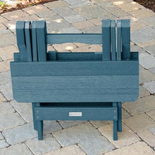 highwood Lehigh (2) Garden Chairs with Folding Side Table, Nantucket Blue