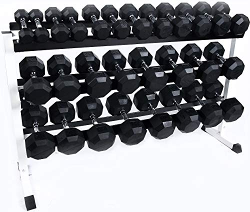 Ader Dumbbell Set 2-70 lbs 19 Pairs with 72'' Rack and Rubber Mat