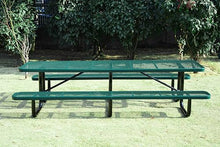 LifeYard Heavy Duty 10' KD Rectangular Metal Picnic Table with 3 Legs, 120" L x 62" W, Expanded Metal (Green)
