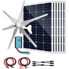 1120 Watts Solar Wind Turbine Generator Power Kit: 1pc 400 Watt Wind Turbine + 6pcs 120W Mono Solar Panels + 1pc Solar Wind Hybrid Controller