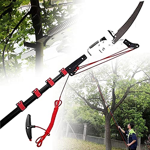 Telescopic Pole Saw Tree Pruners Professional Extendable Pruning Saw Garden Bypass Landscaping Lopper Tools with Steel Blade Saw for Trimming Branches and Leaves,7.2M/24FT