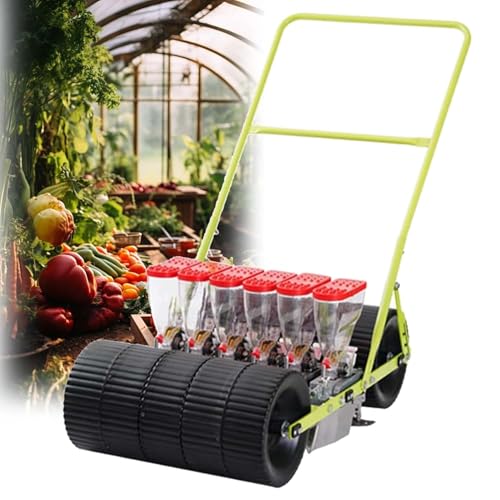 Adjustable Manual Vegetable Planter Seeder, Hand-Push Garden Tool for Sweet Corn, Radishes, Carrots - Customizable Row & Plant Spacing(Line 6)