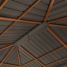TOOLPORT 10x13 ft Hardtop Gazebo Steel Roof, Gray