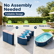 Hard Sided Fold Up Above Ground Family Pool, No Pump Kiddie Wading Pool