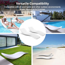 Aqua Blue Pool Lounge Chairs Set of 2 - Fade Resistant Sun Tanning Water Chair - White