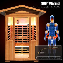 OUTEXER Far Infrared Sauna Room Red Cedar and Canadian Hemlock Wood 1800W Spa Two Person Outdoors