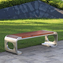 Outdoor Bench Outdoor Backless Bench Stainless Steel Frame Bench Wooden Seat Board Simple Park Bench Park Durable Park Leisure Furniture Garden Bench (Color : Brass )