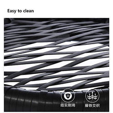 HAIZHEN Side End Table Glass Top Side Table, Patio Rattan Round End Table with Storage, Outdoor Garden Patio Furniture End Table, Black for Living Room Bedroom
