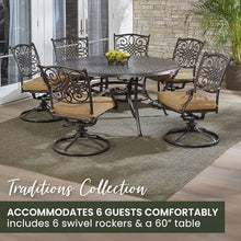 Hanover Traditions 7-Piece Patio Dining Set with Tan Cushions