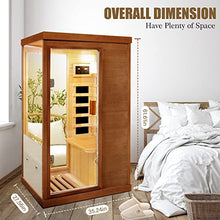 Gxcevsou Far Infrared Sauna 1 Person Canadian Hemlock Natural