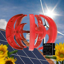 HUIZHITENGDA 1500W Water Proof Vertical Wind Power Generator, 12V 24V 48V 220V 5 Blade Wind Energy Permanent Magnet Alternator W/Controller for Boats, Terraces, Cabins,48v
