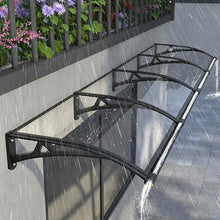 Transparent Window Awning with Polycarbonate Panel and Aluminum Frame (59"x185")