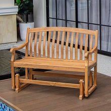 Cambridge Casual Arie Teak Wood Glider Bench – Outdoor Wooden Patio Bench with Smooth Gliding Motion – Weather-Resistant Seating for Porch, Deck, Garden, or Backyard