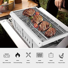 NEWCES Safety Certification BBQ Grill Charcoal Barbecue Grill w/Storage Bag Folding Portable Smoker Grill Stainless Steel Barbeque Grill for Grills & Outdoor Cooking
