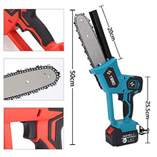 JKSVTF Mini Chainsaw, 8 Inch Cordless Portable Electric Chainsaw, 1280W 21V Rechargeable Battery Operated One-Hand Portable Garden Saw for Tree Branch Wood Cutting (Black 1 Battery)