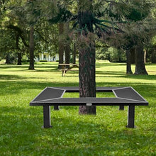 Global Industrial 6' Square Outdoor Tree Bench Expanded Metal Black